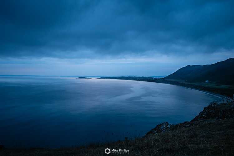 Rhossili beach blue hour